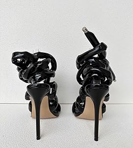 希少✨Swankiss EV laceup velour heels ブラック Eva pumps in calfskin with embossed Diamond motif white